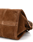 Suede Triangle Medium Bonnie Shoulder Bag Cacao