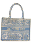 Canvas Embroidered Medium D1ORiviera Toile De Jouy Book Tote Light Blue