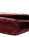 Lambskin Quilted CHNL 19 Wallet On Chain WOC Burgundy