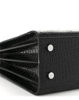 Calfskin Crocodile Embossed Baby Sac De Jour Black