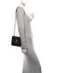 Coarse Glitter Pearl Varenne Shoulder Bag Black