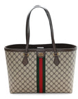 X BLNCG BB Supreme Monogram Web Medium Ophidia Shopping Tote Beige New Acero