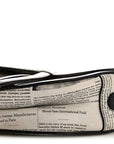 Calfskin Newspaper Printed Saddle Bag Black White