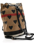 Overdyed Canvas Mega Check Heart Print Medium Chiltern Backpack Black