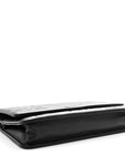 Lambskin Camellia Embossed Wallet On Chain WOC Black