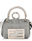 Nubuck Crystal Catalan Mirror Nano Maxi Buckle Baguette Charm Pietra Argento