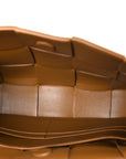 Calfskin Maxi Intrecciato Cassette Pouch On Strap Camel
