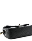 Lambskin Quilted Mini Rectangular Flap Black