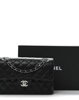 Caviar Quilted Small Double Flap Black