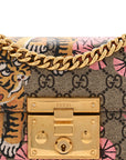 GG Supreme Monogram Bengal Small Padlock Shoulder Bag Beige Pink