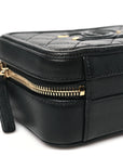 Caviar Quilted Small CC Filigree Vanity Case Black
