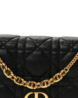 Supple Calfskin Caro Pouch with Chain Black