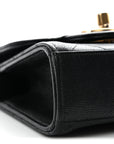 Lambskin Quilted Chic Pearls Flap Black