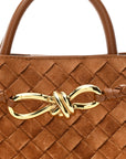 Suede Intrecciato Small Andiamo Shoulder Bag Amber