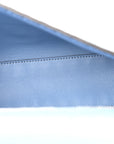 Cuoio Roma Sellerissima Nappa Sintetica Tape Stitch Baguette Placca Placca Argento Blue
