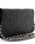 Caviar Camellia Embossed Wallet On Chain WOC Black