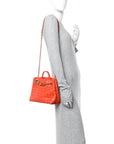 Nappa Intrecciato Small Andiamo With Chain Shoulder Bag Orange
