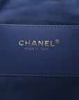 Washed Denim Quilted Medium CHNL 25 Handbag Blue