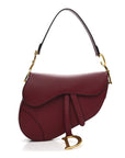 Grained Calfskin Saddle Bag Red