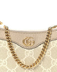 GG Supreme Monogram Textured Dollar Calfskin Web Mini Ophidia GG Handbag Beige Mystic White Oatmeal