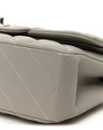 Lambskin Quilted Small Double Flap Grey