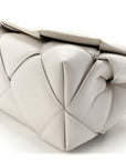 Nappa Intreccio Padded Top Handle Shoulder Bag White