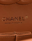 Lambskin Quilted Medium Double Flap Brown