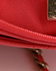 Caviar Quilted Wallet on Chain WOC Red