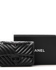 Aged Calfskin Chevron Quilted 2.55 Reissue Mini Flap So Black