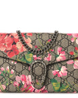 GG Supreme Monogram Blooms Mini Dionysus Chain Wallet Beige Multicolor Dry Rose