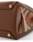 Grainy Calfskin House Check Medium Banner Tote Tan