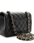 Lambskin Quilted Mini Rectangular Flap Black