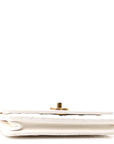 Lambskin Quilted Pillow Crush Wallet On Chain WOC White