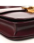 Box Calfskin Medium Classic Box Flap Bag Burgundy