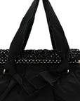 Tessuto Nylon Bead Evening Bag Black