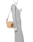 Calfskin Raffia Paulas Ibiza Pochette Bag Natural Tan