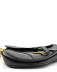 Grained Calfskin Saddle Bag Black