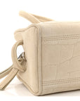 Suede Crocodile Embossed Le Petit Turismo Ivory