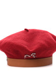 Merino Wool Bonnie Sailor Beret 59 Rouge Rubis