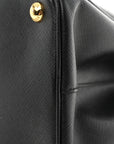 Saffiano Lux Medium Galleria Double Zip Black Black