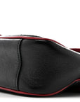 Vintage Effect Calfskin Matelasse Diagonal Small Torchon GG Marmont Shoulder Bag Black Romantic Cherry