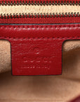 Vintage Effect Calfskin Matelasse Diagonal Small Torchon GG Marmont Shoulder Bag Black Romantic Cherry