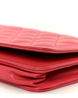 Caviar Quilted Boy Wallet On Chain WOC Dark Pink