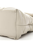 Lambskin Quilted Medium Loulou Puffer Monogram Chain Satchel Crema Soft