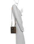 Fabric Jacquard Vitello King Plexiglass FF 1974 Mini FNDI Sunshine Shopper Tote Tobacco Moro Sand