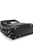 Cotton Canvas Calfskin Logo Print Navy Cabas XS Black White