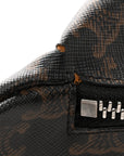 Triomphe Logo Canvas Checker Belt Bag Black