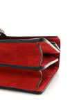 GG Supreme Monogram Suede Small Dionysus Shoulder Bag Beige Ebony Vulcanic Red