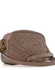 Calfskin Matelasse Small GG Marmont Chain Shoulder Bag Porcelain Rose