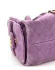 Suede Quilted Mini CHNL 25 Handbag Purple